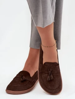 Kožené semišové barefoot mokasíny Zazoo 322 chocolate
