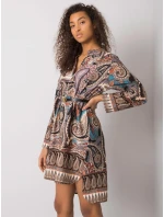 Šaty DHJ SK 5766 1.32X čierna a béžová