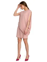 S262 Vrstvené šaty - béžové