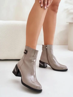 Čižmy na podpätku MR880-093 sivé - Krok vo veľkom štýle