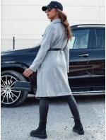 Dámsky jesenný dlhý kabát CELESTIA svetlo šedý FashionStreet NY0684