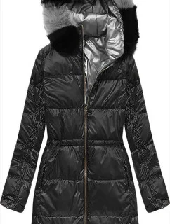 Dámska obojstranná zimná bunda čierna (1908)