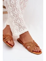 Dámské ploché oranžové pantofle Fariella