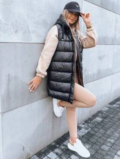 Dámska dlhá prešívaná zimná vesta NOMADNECTAR čierna FashionStreet TY3843