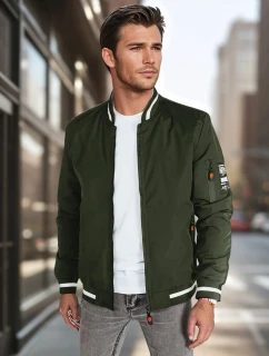 Pánska prechodná bunda bomber zelená FashionStreet TX5024