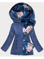 Svetlomodrá dámska obojstranná bunda s kapucňou (SF732)