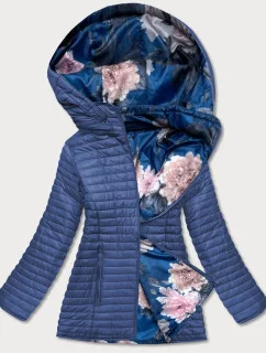 Svetlomodrá dámska obojstranná bunda s kapucňou (SF732)