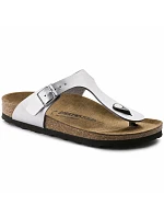 Dámske žabky Birkenstock Gizeh Birko-Flor silver regular wide (0043851) dámske Dámske žabky Birkenstock Gizeh Birko-Flor silver regular wide (0043851) dámske