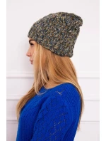 Fleecová čiapka Roksana K209 denim+yellow