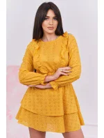 Horčicové boho šaty