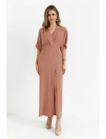 K163 Maxi šaty - ružové