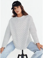 Dámska pruhovaná oversize mikina PEILLE white FashionStreet RY2364 Dámska pruhovaná oversize mikina PEILLE white FashionStreet RY2364