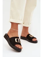 Dámské pantofle se zlatým detailem Černé Elmera