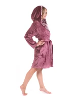 Dámsky župan s kapucňou Flora 4856 4853 krátky fialový - Vestis