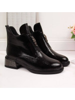 Filippo W PAW256 čierna zdobená bloková obuv