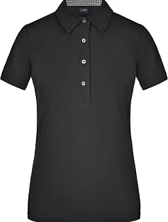 Daiber JN 969 Dámske piqué polo „Plain“ 02.0969 čierna/čierna/biela