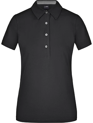 Daiber JN 969 Dámske piqué polo „Plain“ 02.0969 čierna/čierna/biela Daiber JN 969 Dámske piqué polo „Plain“ 02.0969 čierna/čierna/biela