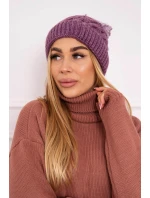 Fleecová čiapka Ilona K218 fialová+biela