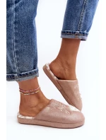 Błyszczące Kapcie Damskie Różowe Geraja