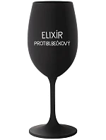 ELIXIR PROTIBLE - čierny pohár na víno 350 ml