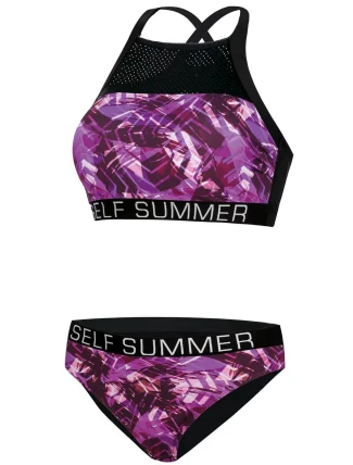 Dámske dvojdielne plavky S47F fialovo-čierne - Self