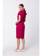Košeľové šaty s opaskom S335 bordová -Stylove
