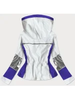 Bielo / svetlo modrá dámska bunda vetrovka (YR1966)