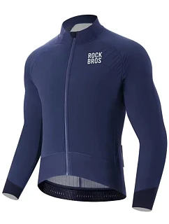 Rockbros YDWT014 zimná fleecová dvojvrstvová cyklistická bunda veľkosť M - modrá