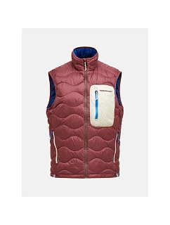 Pánska péřová vesta PEAK PERFORMANCE M Helium Utility Down Vest, červená farba