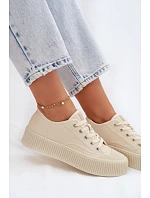 Dámske tenisky na platforme Big Star TT274271 Beige Dámske tenisky na platforme Big Star TT274271 Beige