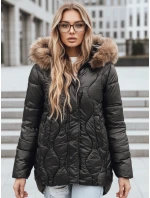 Dámska zimná bunda s kožušinou čierna FashionStreet TY5501