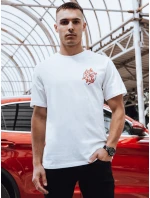 Pánske biele tričko s potlačou FashionStreet RX5490 Pánske biele tričko s potlačou FashionStreet RX5490