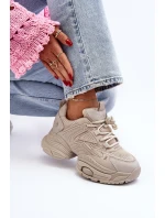 Sneakersy Na Masywnej Podeszwie GOE NN2N4046 Beżowe