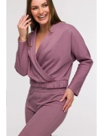 B296 Široké nohavice s prednými švami - vres