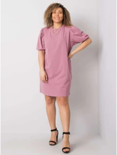 Špinavoružové plus size šaty z bavlny (RV-SK-6319.65)