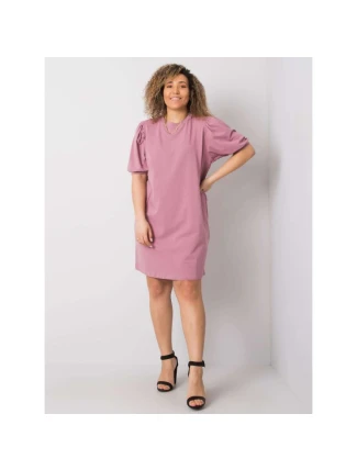 Špinavoružové plus size šaty z bavlny (RV-SK-6319.65)