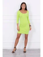 Šaty s výstrihom na gombíky kivi