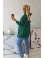 Zateplená mikina s patentkami tmavo zelená