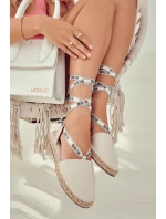 Damskie Wiązane Espadryle Big Star JJ274862 Beżowe