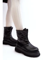 Śniegowce Damskie Na Grubej Podeszwie Z Suwakiem GOE MM2N4078 Czarne