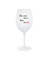 NIE SOM ONLINE SOM ONWINE - biely pohár na víno 350 ml