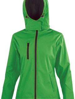 Result R 230F Dámska 3-vrstvová softshellová bunda s kapucňou 30.230F vivid green/black