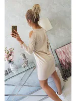 Šaty s potlačou Love béžovej