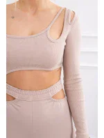 Súprava s blúzkou béžová