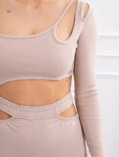 Súprava s blúzkou béžová