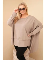 Plus size tunika z bavlny s asymetrickým spodným lemom fango