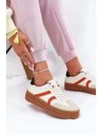 Sneakersy Damskie Na Platformie Beżowe Tolianna