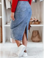 Džínsová midi sukňa s rozparkom MERITTA modrá FashionStreet CY0483 Džínsová midi sukňa s rozparkom MERITTA modrá FashionStreet CY0483