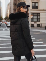Dámska zimná prešívaná bunda s kapucňou čierna FashionStreet TY5330