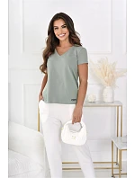 Dámske tričko s krátkym rukávom Serek brown - Off Pink